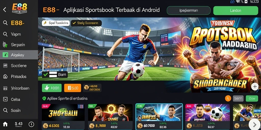 Tampilan gameplay E88 dengan taruhan olahraga yang menarik.