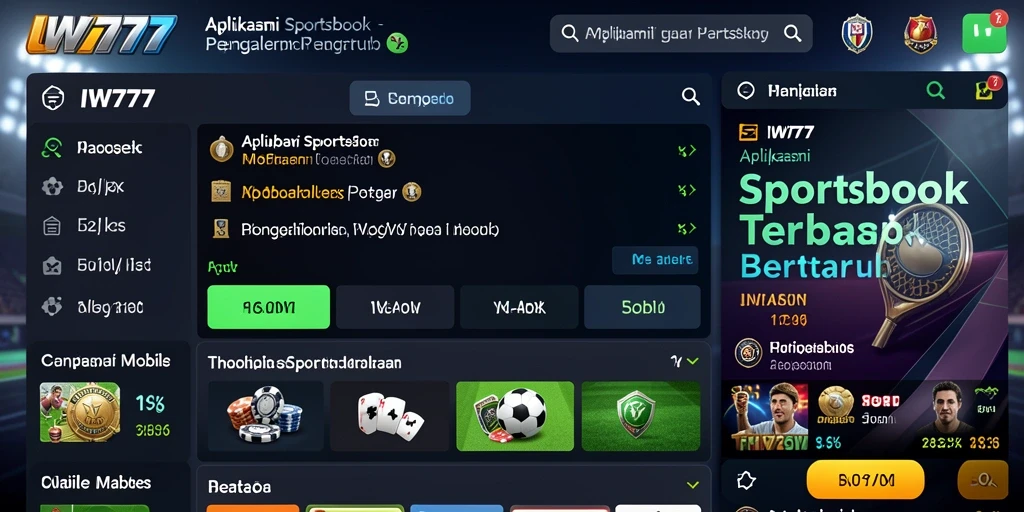 Screenshot utama IW777 menampilkan gameplay seru dalam Sportsbook.