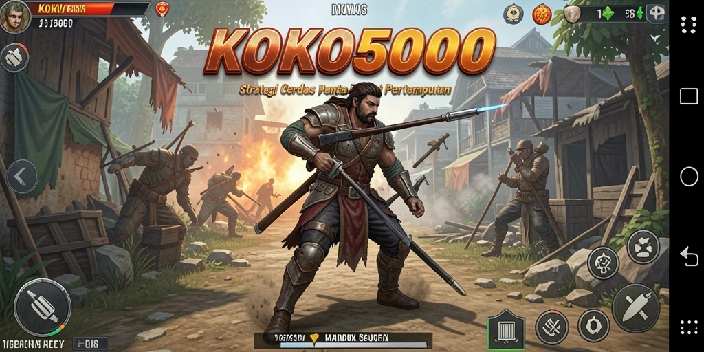 Tampilan gameplay KOKO5000 yang menegangkan dalam pertempuran strategi.