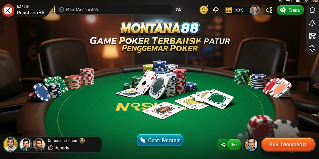 Screenshot gameplay MONTANA88 menunjukkan pemain asyik bermain Poker.