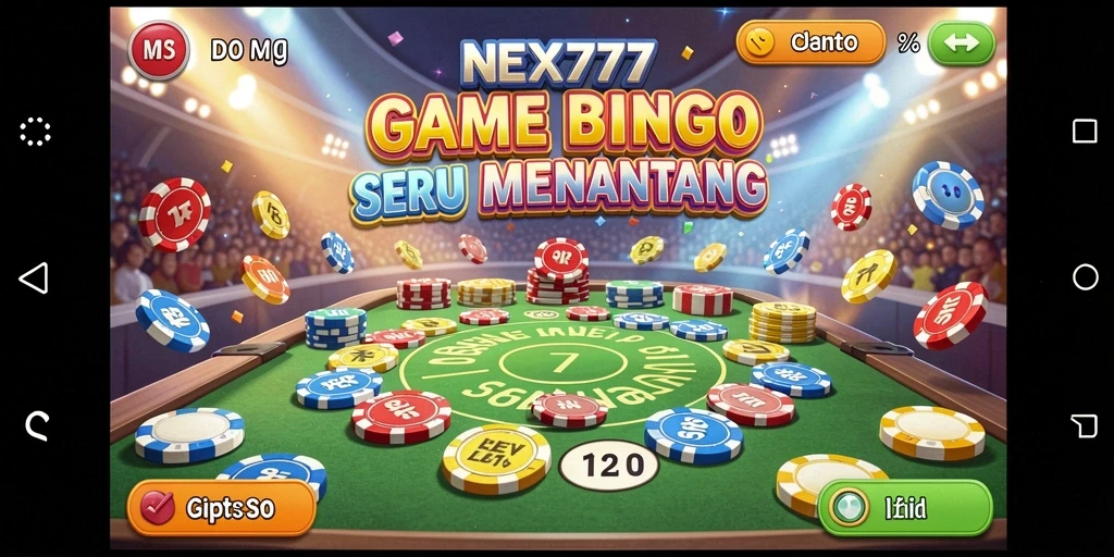 Tampilan gameplay seru Bingo di NEX777 dengan pemain aktif.