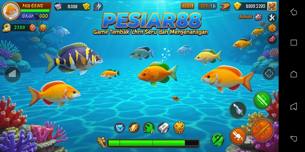 Tampilan gameplay PESIAR88 menampilkan aksi menangkap ikan yang seru.
