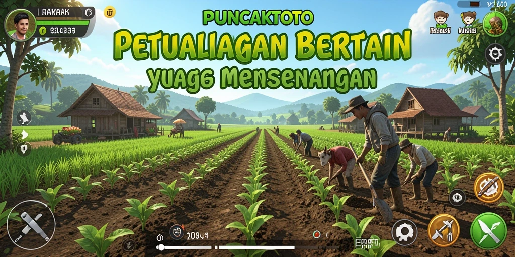 Tampilan screenshot utama PUNCAKTOTO menampilkan pertanian yang indah dan aktif.