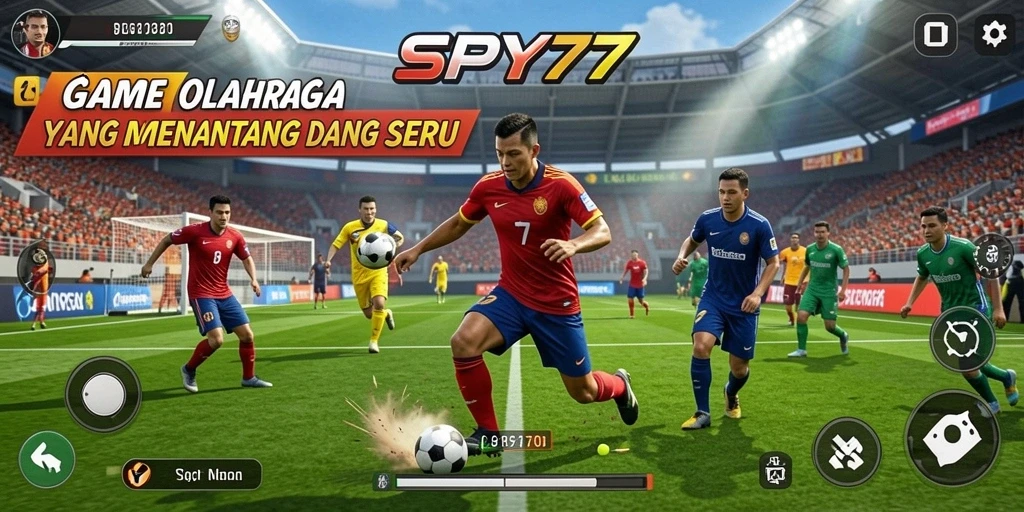 Screenshot gameplay SPY77 menampilkan aksi seru olahraga.