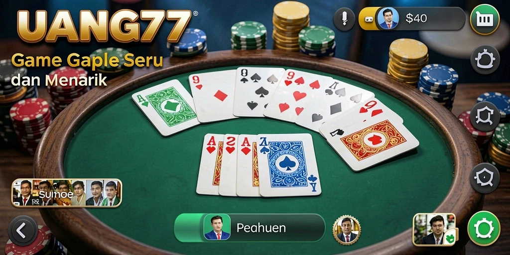 Screenshot UANG77 menampilkan gameplay Gaple yang menarik.