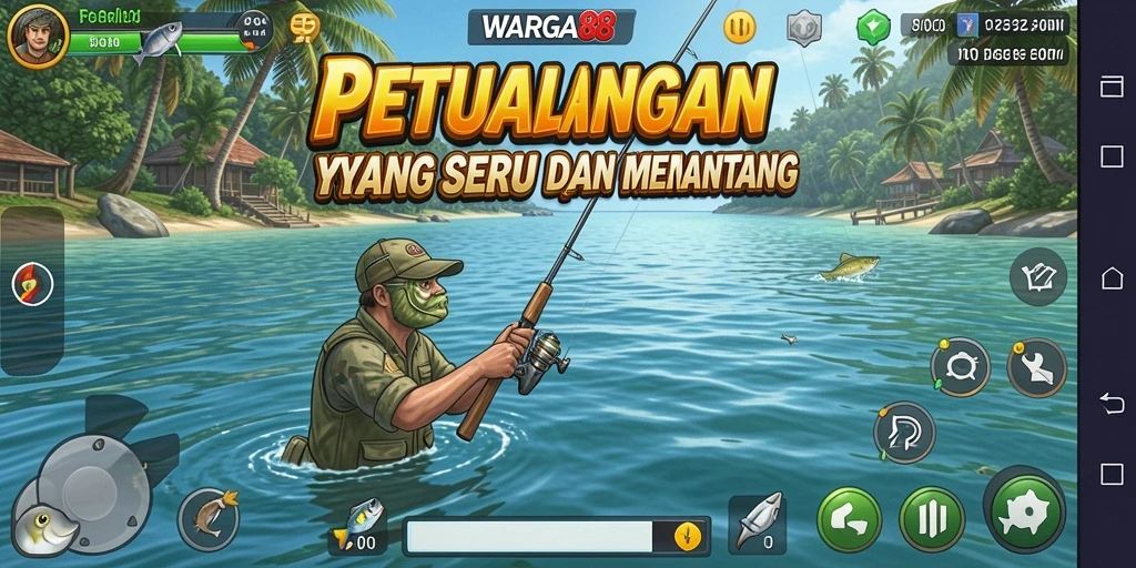Gameplay memancing yang seru dan menantang dalam WARGA88.